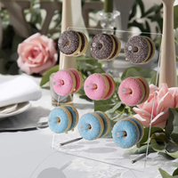 Support de présentation en acrylique transparent, support pour bagels et beignets, plateau pour les tables de friandises de fête, mariage, rangement à domicile