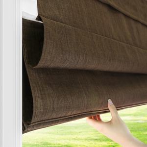 ستائر رومانية داخلية لاسلكية عالية الجودة ببطانة خصوصية أفقية تعتيم يدوي للمطابخ - Product Image 2