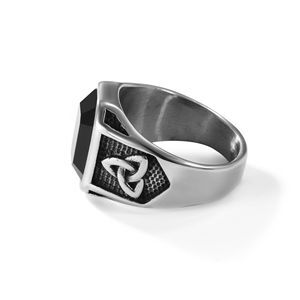 Chất lượng cao thép không gỉ của nam giới tam giác vòng mới đến đúc đá đen không phai và không gây dị ứng đồ trang sức cho đám cưới - Product Image 6