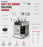 Chine Machine à collation automatique à faible bruit commerciale Machine à crème glacée molle Machine à crème glacée molle