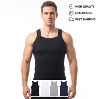 Débardeur de sport blanc côtelé sans manches à col rond coupe ajustée pour homme, personnalisable avec logo OEM/ODM, idéal pour la gym, l'entraînement et la course à pied
