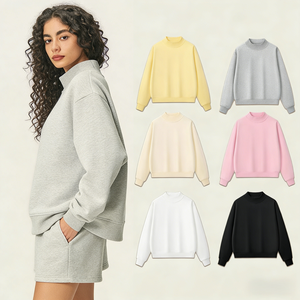 Sweat-shirt à capuche personnalisé avec impression 3D en relief pour femme, col montant, en molleton épais, coupe oversize, style streetwear - Product Image 1