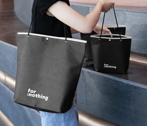 Bolsa de Mano de Tela No Tejida Moderna con Botón a Presión, Bolsa de Compras para Tienda de Ropa, Bolsa para Ropa con Logotipo Impreso - Product Image 2