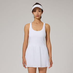 Женское Спортивное платье-майка 2-в-1, теннисная юбка, Теннисный комбинезон, фитнес-платье, бег, теннис, гольф, Йога, тренировка, спортивная одежда, юбки - Product Image 6