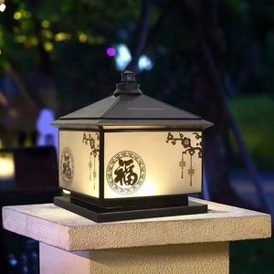 Éclairage extérieur LED, colonne lumineuse luxueuse de style européen tout en cuivre, colonne lumineuse murale pour villa domestique, étanche - Product Image 6