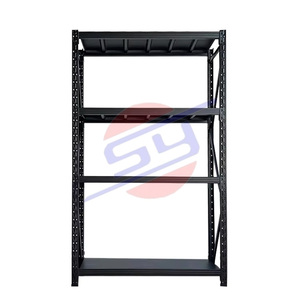 Estanterías metálicas personalizables de 4 niveles, venta al por mayor, unidades de almacenamiento de garaje industriales de acero, estanterías y estantes apilables - Product Image 3