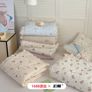 Couette d'été coréenne 100% coton avec imprimé dentelle, respirante, pour usage domestique, 133x72, teinture réactive, 40 fils - Product Image 1