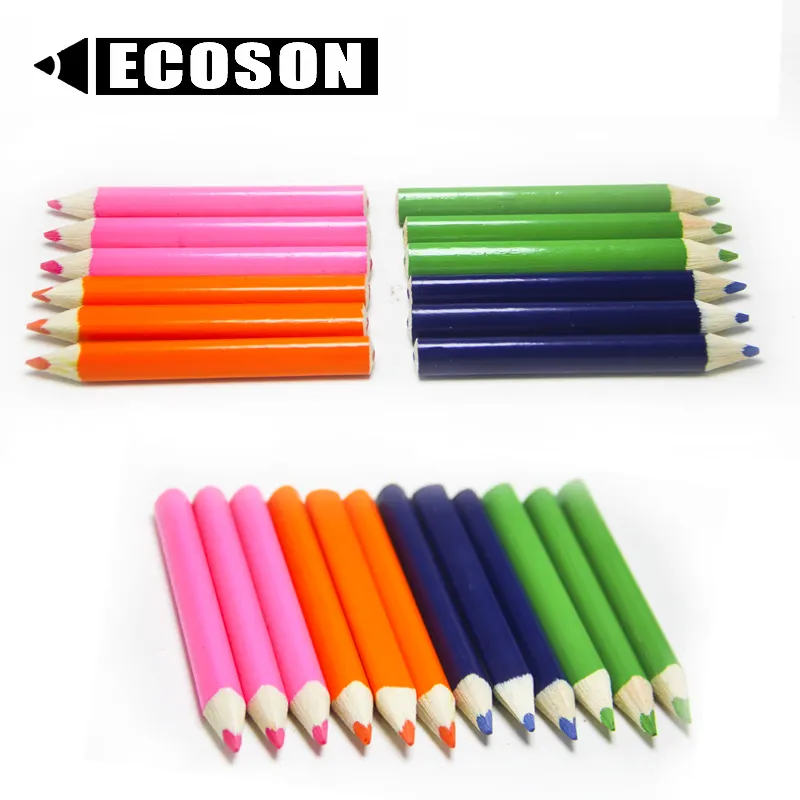 short 3.5 inch Mini Drawing Kids Pencil Short Fat Colored Pencils for Kids Jumbo Color Pencils for Preschool