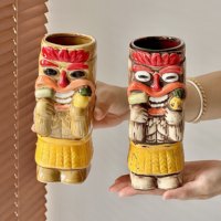 Mug Tiki Tropical Créatif en Céramique Hawaïenne pour Cocktails Zombie – Idéal pour Bars, Fêtes, Restaurants, Hôtels – Vente en Gros, Logo Personnalisé, Cadeau