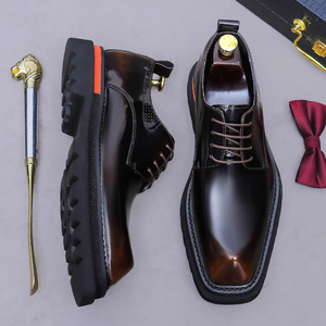 Chaussures Oxford en cuir pour homme de haute qualité, cuir véritable, design imprimé au laser tendance, style rétro, polyvalentes, antidérapantes - Product Image 5