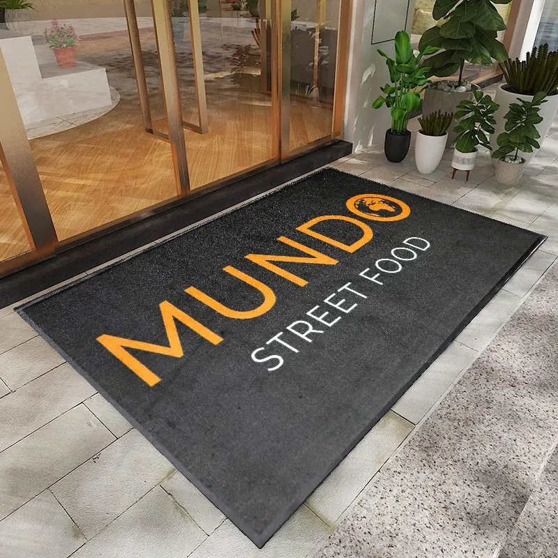 Custom Printed rugs with rubber bottom Logo Floor Mat Welcome Entrance Door mat custom rug with logo custom logo mat
