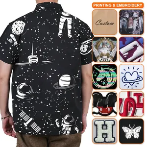 2024 Wholesale Of Shirts For Men's Trendy Street High-End Printed Loose Casual Lapel Short Sleeved Shirts