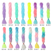 Extensions de cheveux synthétiques néon ombrés de 24 pouces, 100g, brillants dans l'obscurité, cheveux lumineux pour tresses jumbo