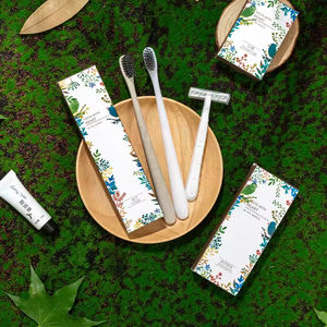Ensemble d'articles de toilette écologiques biodégradables pour <span class=keywords><strong>hôtel</strong></span>, format voyage, kit SPA de voyage, brosse à dents jetable pour <span class=keywords><strong>hôtel</strong></span> - Product Image 1