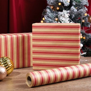 Wholesale Custom Logo Printed Gift Wrapping <b>Paper</b> <b>Roll</b> Vintage Yellow Craft Holiday Decoration <b>Paper</b> - Product Image 1