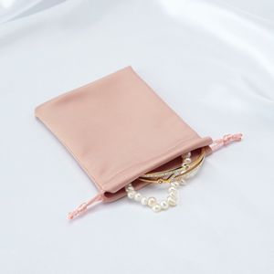 Custom Dustproof Silk Jewelry <b>Pouch</b> Packaging with logo Luxury Satin Jewellery Gift Bags <b>Drawstring</b> Packaging <b>Pouch</b> for Wedding - Product Image 4