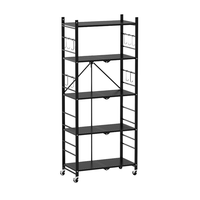 Étagère pliable en fil métallique à 5 niveaux étagère de rangement rotative debout pour Garage cuisine Organisation stockage de vêtements