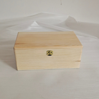 Boîte en bois de pin naturel non finie, bon marché, pour rangement et emballage