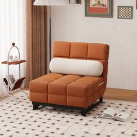 Französischer Stil Metallrahmen PU-Leder Ausziehbares Schlafsofa mit Abnehmbaren Bezügen Modernes Wohnzimmer-Schlafsofa