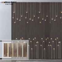Panneaux lumineux décoratifs en fibre de bambou à effet lumineux spécial pour mur intérieur, panneaux muraux cannelés avec éclairage LED intégré