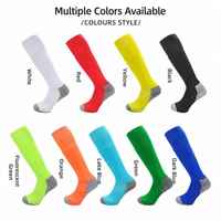 Chaussettes de football en gros avec protège-tibias, semelle en tissu éponge et poche absorbant les chocs pour jeunes