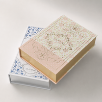 Boîte cadeau magnétique personnalisée style livre, imprimé floral, cartouche en feuille d'aluminium, bord doré, OEM
