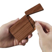 Estuche tarjetero magnético de madera para regalo ecológico personalizado, regalos para papás, tarjetero de madera de lujo, billetera