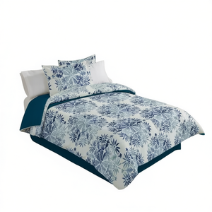 Juego de Funda de Edredón Primavera, Tamaño Queen, Estampado Floral, Acolchado, Poliéster, Ropa de Cama para Primavera, Lavable a Máquina - Product Image 1