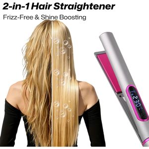 เครื่องหนีบผมและม้วนผม 2 in 1 ยี่ห้อ Iopsk พร้อมเคลือบเซรามิก หน้าจอ LCD ความเร็ว 1 ระดับ ร้อนเร็ว มอเตอร์ DC 201-500 วัตต์ - Product Image 2