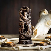 Décoration d'Intérieur Artistique : Sculpture d'Autel Pagan, Figurines des Dieux Nordiques, Statues de Légendes Mythologiques, Dieu Viking pour Accessoires de Décoration Maison
