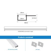 Profilé en aluminium LED pour plaque de plâtre 107, éclairage encastré dans le mur, canaux en aluminium avec lumière LED