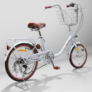 <span class=keywords><strong>Bicicleta</strong></span> Urbana de 20"/24" con Ruedas Mixtas para Mujer, Cuadro de Acero, Frenos V-Brake, Estilo Vintage, para Desplazamientos Urbanos, Cómoda para Estudiantes - Product Image 3