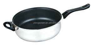 Padella antiaderente in acciaio inossidabile da 24cm con fondo a <span class=keywords><strong>induzione</strong></span>, <span class=keywords><strong>pentole</strong></span> per ristoranti pesanti, <span class=keywords><strong>servizio</strong></span> OEM e ODM disponibile - Product Image 2