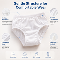 Sous-vêtements jetables pour enfants 100% coton, culottes pour enfants, stérilisés à l'oxyde d'éthylène, emballés individuellement, pack de voyage en avion