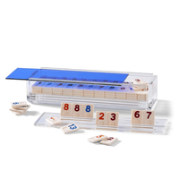 Tuiles de rami personnalisées de 160 pièces Cube de luxe en Lucite rami Ensemble de jeu Rummikub en acrylique transparent pour cadeau juif