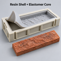 Coque en résine Tietuo + noyau en élastomère, moule à effet brique en PU C257-G1, construction en résine depuis 2015, échantillon rapide
