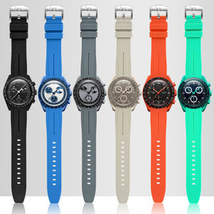 Correa de reloj de silicona con extremos curvos, <span class=keywords><strong>correas</strong></span> de reloj de repuesto deportivas de goma suave de 20mm <span class=keywords><strong>para</strong></span> <span class=keywords><strong>Moonswatch</strong></span> - Product Image 3