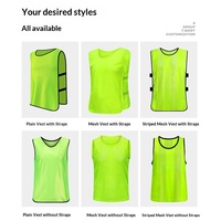 Rompi Latihan Olahraga Tanpa Lengan Bahan Polyester Bernapas dengan Cetakan Transfer Panas, Bergaris, Unisex Dewasa untuk Basket dan Sepak Bola