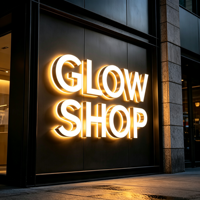 Letras de Canal Metálicas 3D con Iluminación Frontal y Trasera Personalizadas, Letrero Luminoso para Pared, Logotipo Comercial, IP65 Impermeable, para Empresas y Hospitales