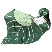 Neuartige Riesenblatt-Acryl-Strickdecke Weiche Halbplüsch-Dekor-Bettdecke Unregelmäßige Form Sofa Camping Nickerchen Urlaubsgeschenk