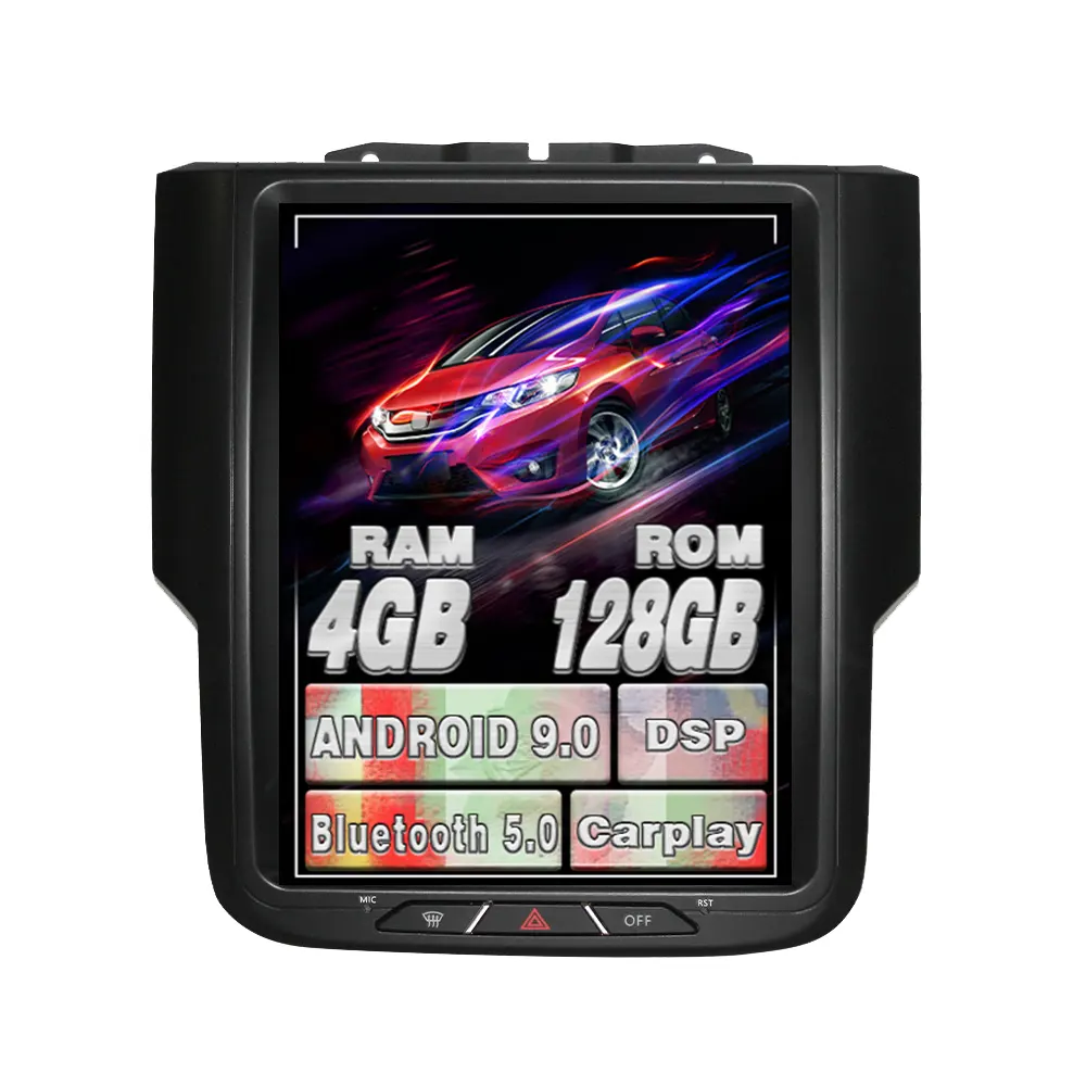 4 64GB Autoradio-Band rekorder für Dodge RAM 1500 2014 2015 2016 2017 2018 Android9-Einheit Auto-Multimedia-Player GPS-Radio-Stereo