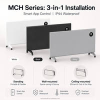 Panneau chauffant infrarouge CE personnalisable OEM, mural/sur pied, plaque en cristal de carbone, chauffage électrique intelligent pour l'hiver à domicile