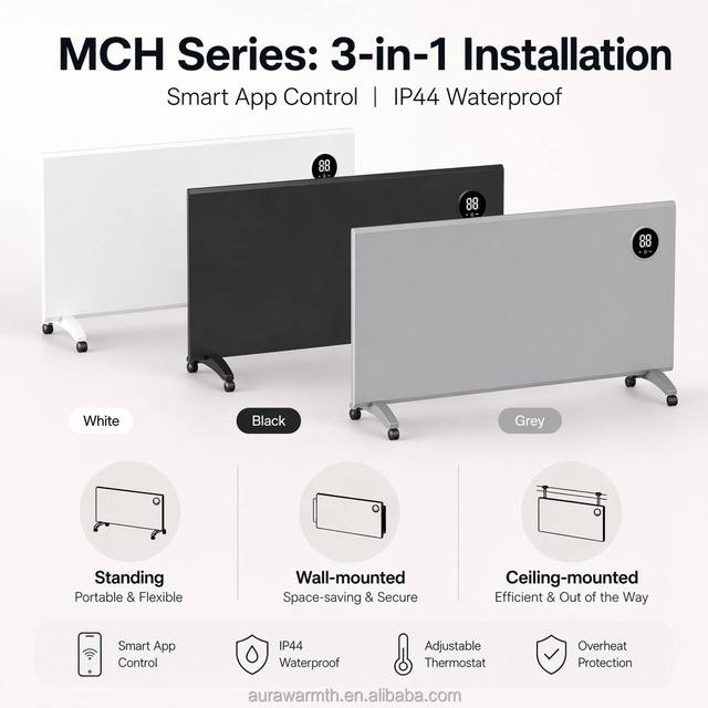 OEM Customizable CE Infrared Heating Panel Wall Mounted/Freestanding Carbon Crystal Plate Smart Electric Heater for Winter Home