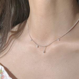 Collar con Colgante de Llave de Flor de Cerezo Rosa de Plata de Ley S925, Cristal Ligero de Lujo para Mujer, para Clavícula, Cadena para Suéter - Product Image 3