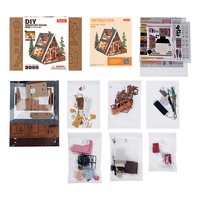 Kit artisanal Robotime Rolife en bois DG181 Cabane en A Puzzle en bois 3D Maison miniature DIY