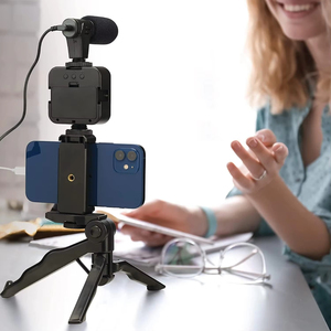 Kit de Diffusion en Direct AY-49 pour Téléphone Portable, Support Selfie Stick, <span class=keywords><strong>Trépied</strong></span> Vidéo Vlog Tiktok avec Micro et Lumière - Product Image 5