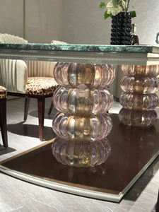 Ensemble de salle à manger en marbre <span class=keywords><strong>Palladium</strong></span> Smeraldo Fusion luxueux et confortable, moderne, poli, durable, 7/8 pièces, meubles de maison - Product Image 6