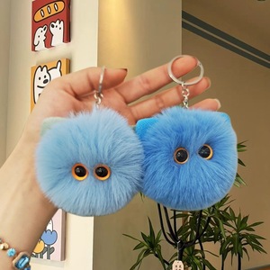 Llavero de peluche con cabeza de gato, adorable y esponjoso, colgante para bolso, adorno para llaves de coche, regalo pequeño, venta al por mayor, compra a granel - Product Image 4