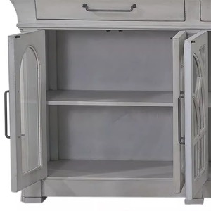 French Retro <strong>Sideboard</strong>, American-style Living Room Wall-mounted Household Entrance Long <strong>Cabinet</strong>, <strong>Small</strong>-sized Solid Wood Storage - Product Image 5