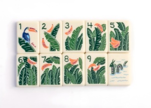 Diseño Tropical de Lujo, Azulejos de Mahjong Acrílicos con Rejilla Azul, Entretenimiento Portátil para el Verano, <span class=keywords><strong>Sunshine</strong></span> America Miss Out of Office - Product Image 5